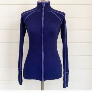 Athleta Giant Salalom Full Zip Sweater Sz.XL Purple Wool